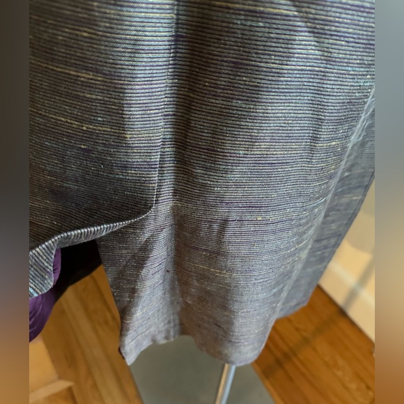 Mary Ann Restivo Vintage Midi Gold Brown Blue Purple Mini Stripes Skirt SZ 12 - Picture 8 of 12